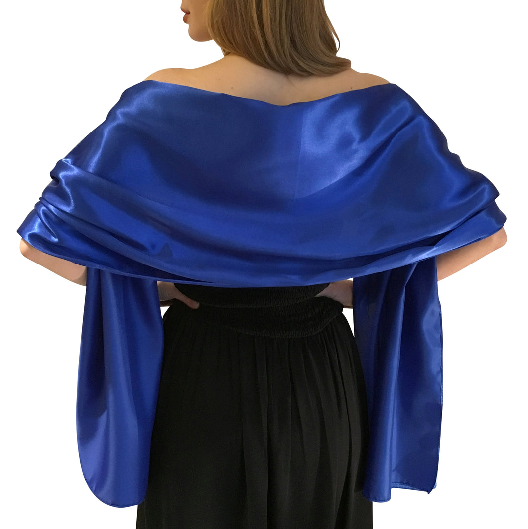 Cobalt Blue Satin Wedding Wrap