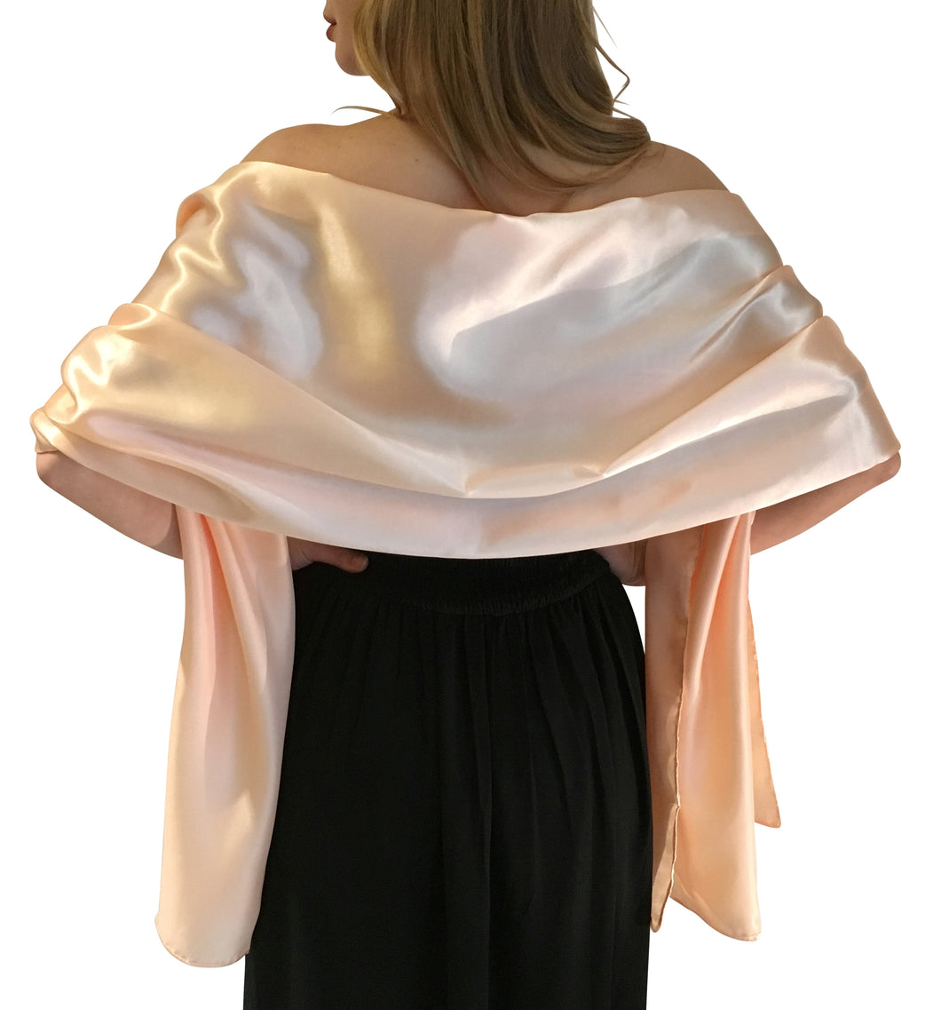 Peach Satin Wedding Wrap
