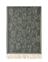 Load image into Gallery viewer, Cat Design Woven Winter Scarf In Navy