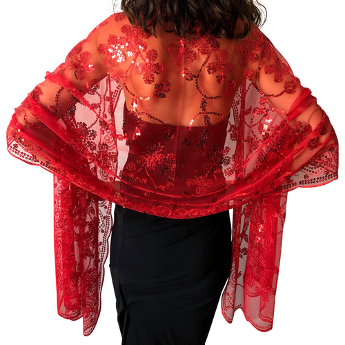 Red Sequin Shawl