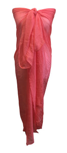 Coral Extra-Large Plain Silky Sarong