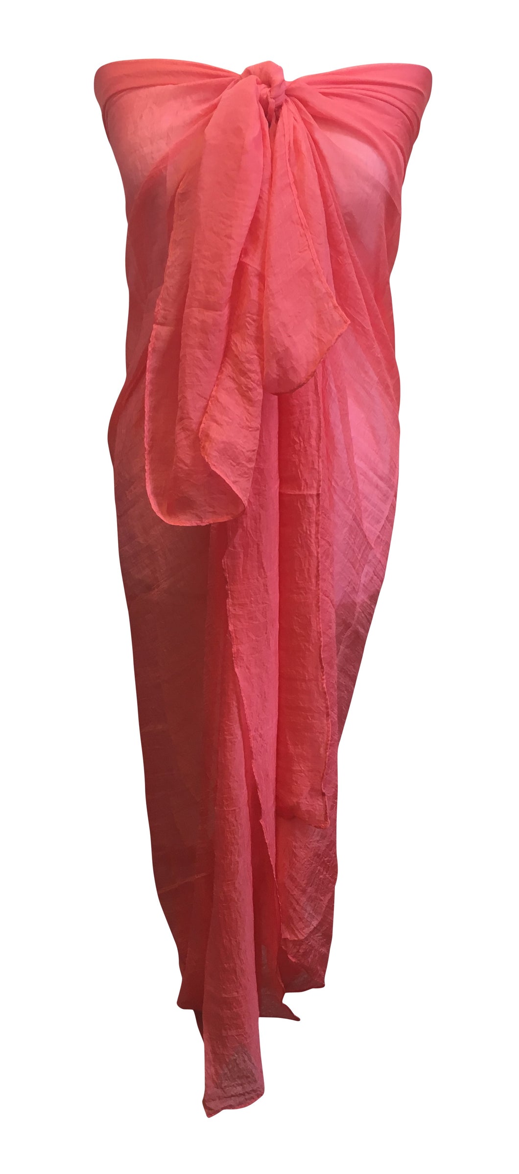 Coral Extra-Large Plain Silky Sarong