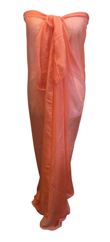 Orange Extra-Large Plain Silky Sarong