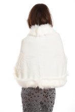 Load image into Gallery viewer, White Faux Fur Cape Cardigan