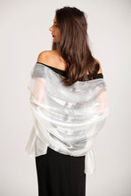 Load image into Gallery viewer, Silky Iridescent Ivory Pashmina Shawl