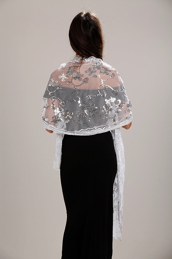 Silver Sequin Shawl Pashmina Central Chic Silver Sequin Shawl Pashmina Central Chic