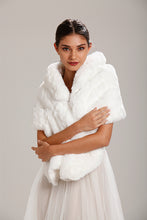 Load image into Gallery viewer, White Fur Shawl With Collar