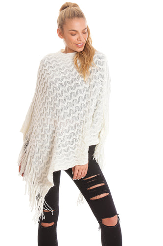 White Sequin Poncho