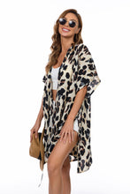 Load image into Gallery viewer, Brown Chiffon Animal Print Kimono