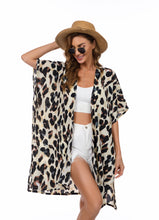 Load image into Gallery viewer, Brown Chiffon Animal Print Kimono