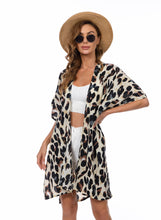 Load image into Gallery viewer, Brown Chiffon Animal Print Kimono