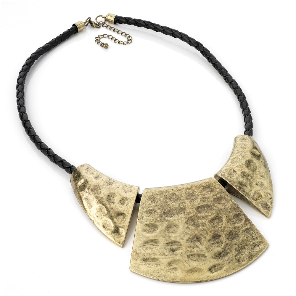 Gold & Black Cord Necklace
