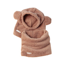Load image into Gallery viewer, Baby Kids Teddy Bear Fleece Hat &amp; Snood Set