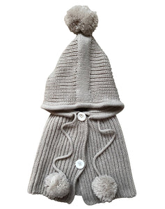 Baby Girls Children's Kids Hooded Poncho Hat Scarf & Snood 3-in-1