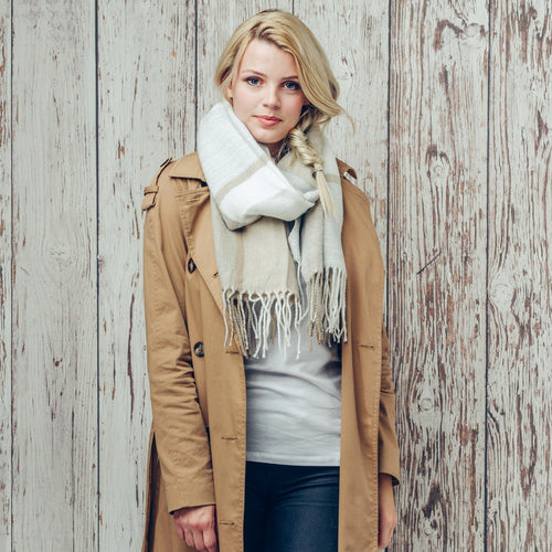 Blanche Neutral Blanket Scarf