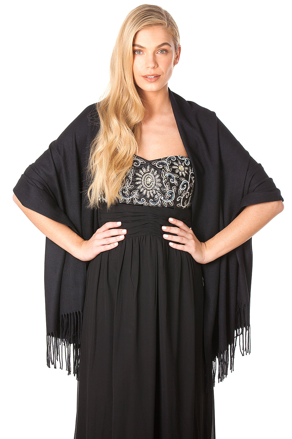 Black Cashmere Pashmina Shawl Scarf