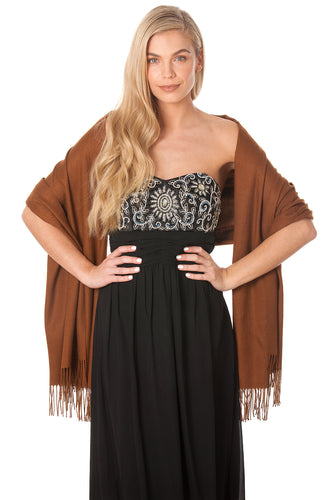 Brown Cashmere Pashmina Shawl Scarf