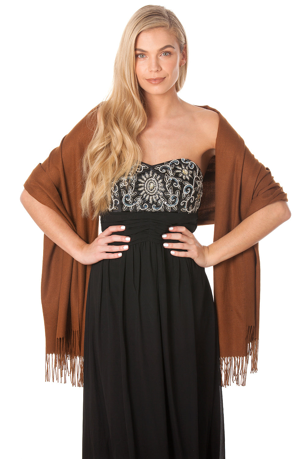 Brown Cashmere Pashmina Shawl Scarf