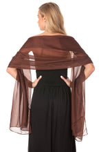 Load image into Gallery viewer, Brown Chiffon Shawl