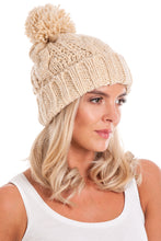 Load image into Gallery viewer, Beige Cable Knit Beanie