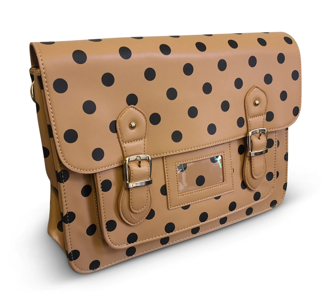 Camel Polka Dot Satchel