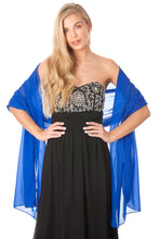 Load image into Gallery viewer, Royal Blue Chiffon Shawl