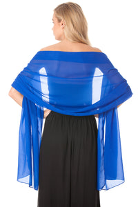 Royal Blue Chiffon Shawl