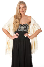 Load image into Gallery viewer, Cream Cashmere Pashmina Shawl Scarf