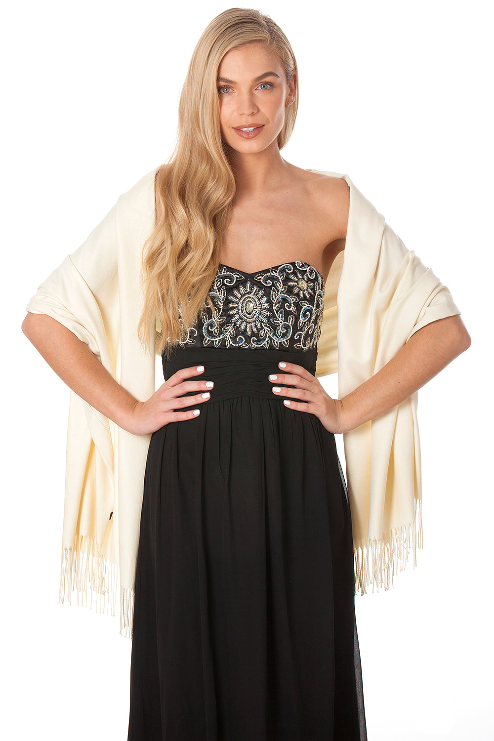 Cream Cashmere Pashmina Shawl Scarf