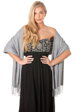 Load image into Gallery viewer, Grey Cashmere Pashmina Shawl Scarf