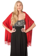 Load image into Gallery viewer, Deep Red Cashmere Pashmina Shawl Scarf