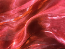 Load image into Gallery viewer, Iridescent Ruby Red Shawl Wedding Wrap