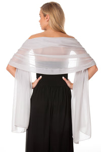 Dusky Silver Chiffon Shawl