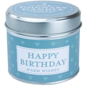 Sentiments Candle in Tin - Happy Birthday