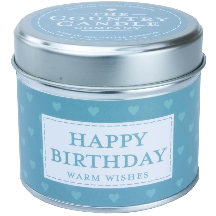 Sentiments Candle in Tin - Happy Birthday