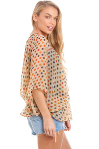 Silky Polka Dot Kaftan