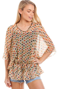 Silky Polka Dot Kaftan