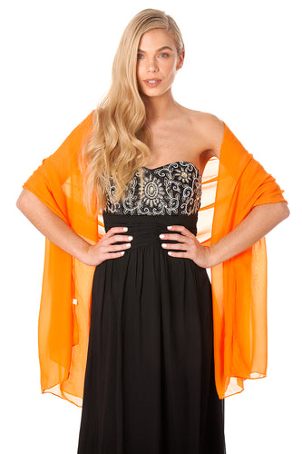 Orange Chiffon Shawl