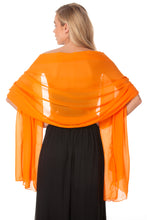 Load image into Gallery viewer, Orange Chiffon Shawl