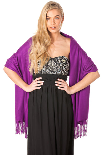 Purple Cashmere Pashmina Shawl Scarf