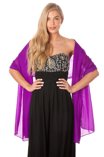 Purple Chiffon Shawl