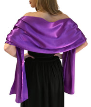 Load image into Gallery viewer, Purple Satin Wedding Wrap