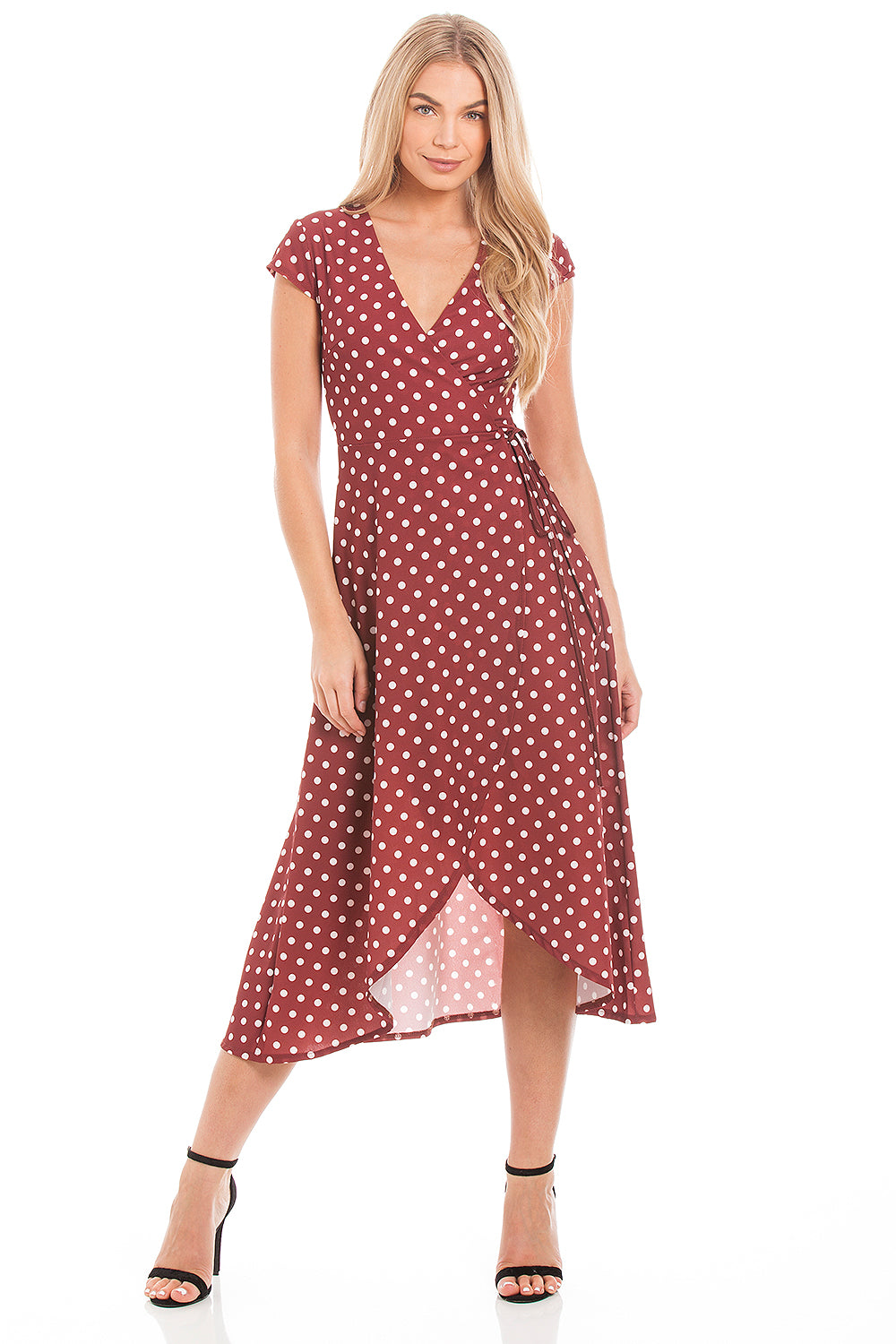 Red Polka Dot Wrap Dress – Central Chic