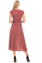 Load image into Gallery viewer, Red Polka Dot Wrap Dress