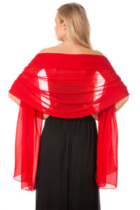 Deep Red Chiffon Shawl