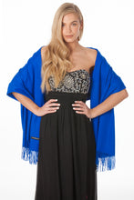 Load image into Gallery viewer, Royal Blue Cashmere Pashmina Shawl Scarf