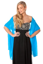 Load image into Gallery viewer, Blue Chiffon Shawl
