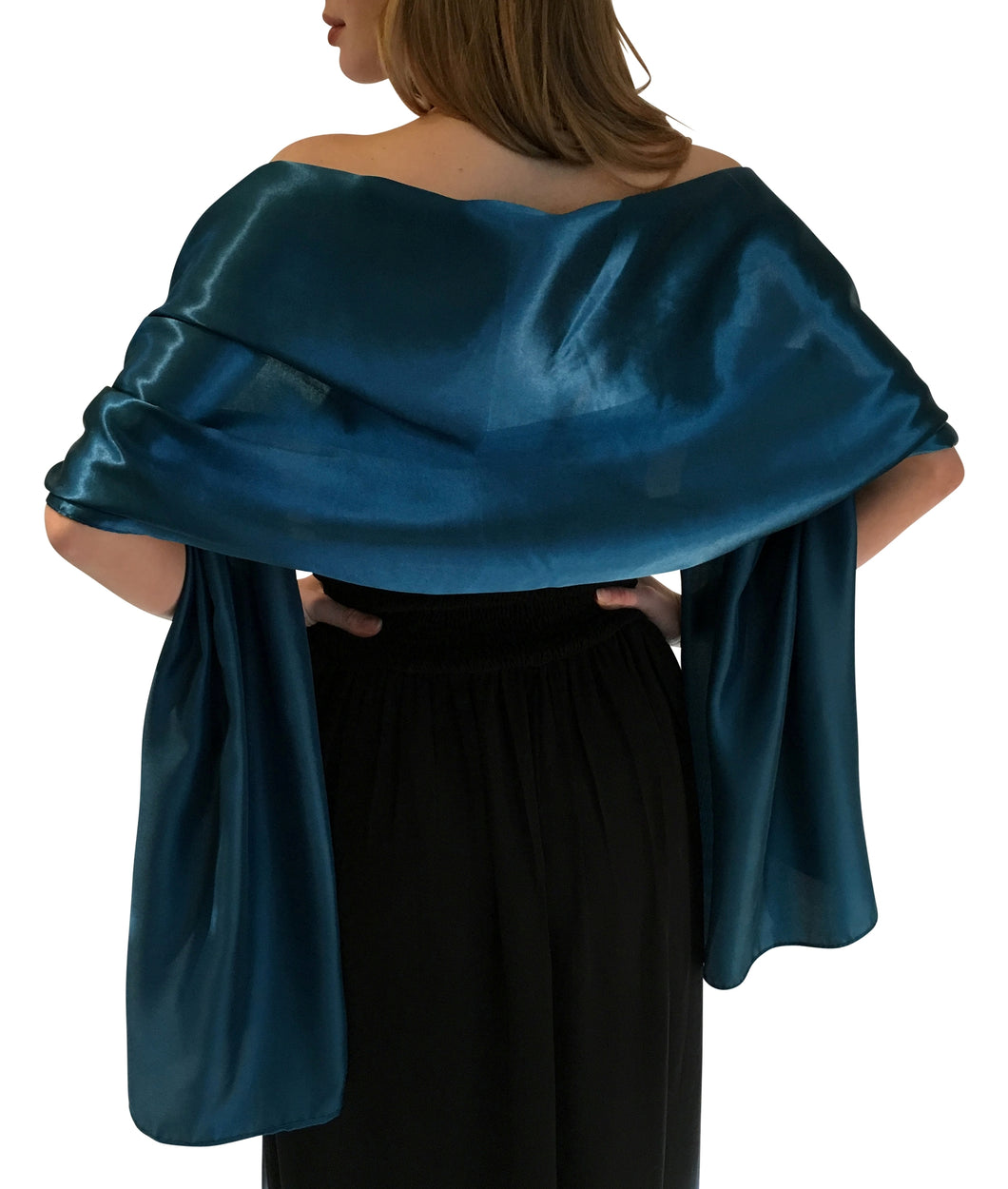 Teal Satin Wedding Wrap