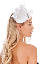 Load image into Gallery viewer, White Satin Fascinator
