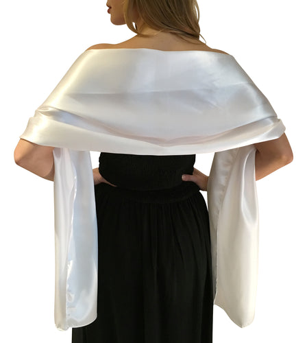 White Satin Wedding Wrap